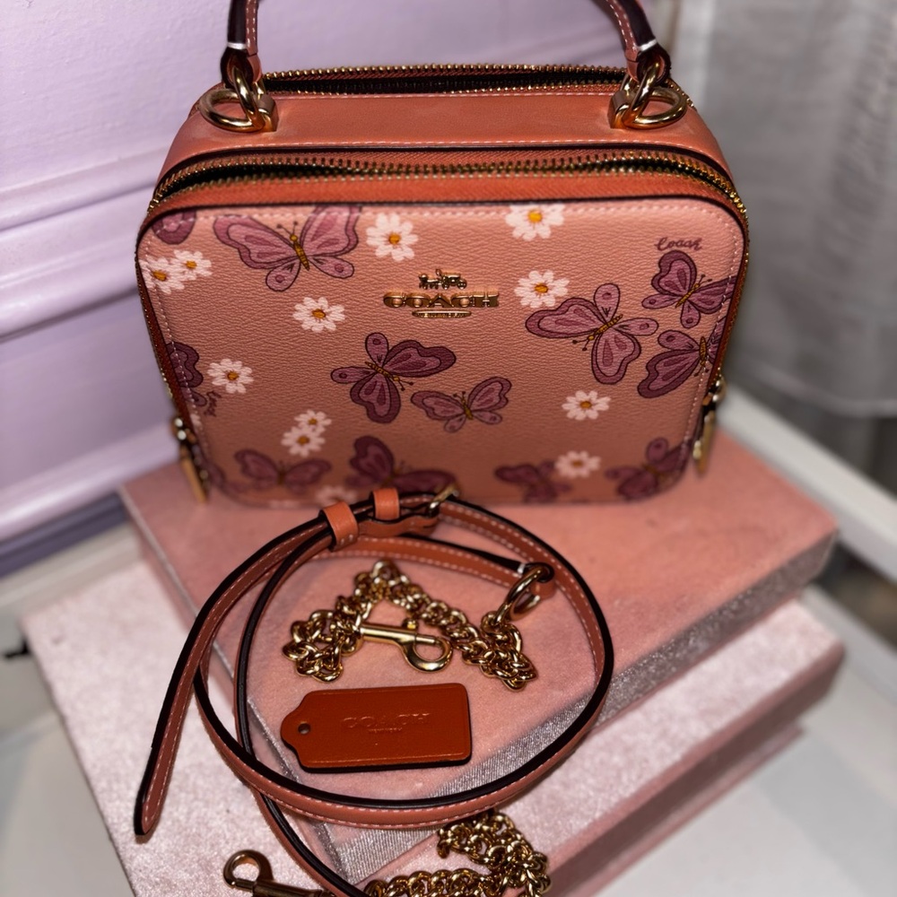 Coach Pink and Purple Butterfly Mini Bag - Picture 2 of 4